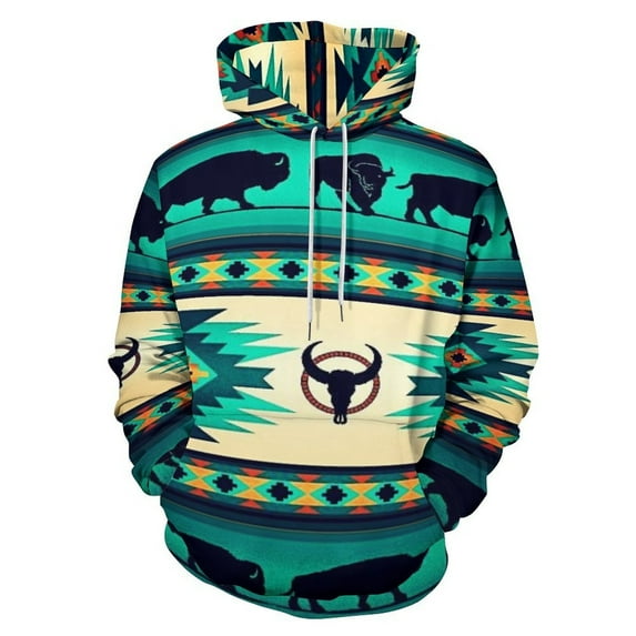 Colorful Geometric Lines Men's Women Vintage 3D Hooded Sweatshirt - All-Season Loose Fit Streetwear