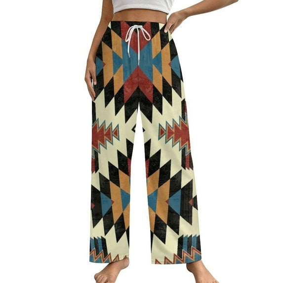 Colorful Geometric Lines Pajama Pants Comfortable Elastic Waist Pajamas Fashion Sleepwear Bottoms Plus Size Homewear