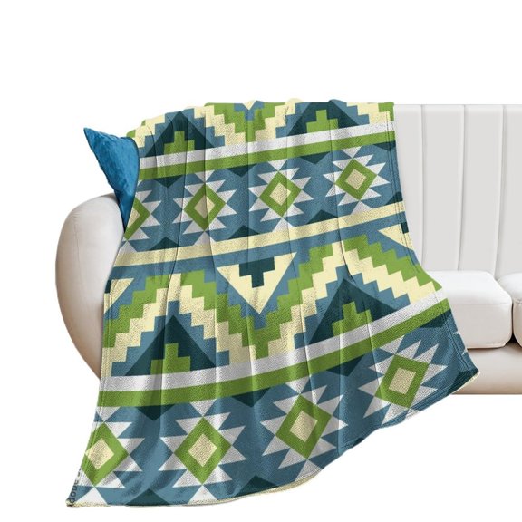 Colorful Geometric Lines Throws Blankets for Sofa Bed Winter Plush Warm Blanket Holiday Gifts