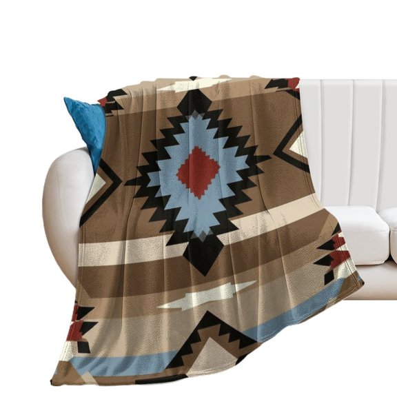 Colorful Geometric Lines Throws Blankets for Sofa Bed Winter Plush Warm Blanket Holiday Gifts