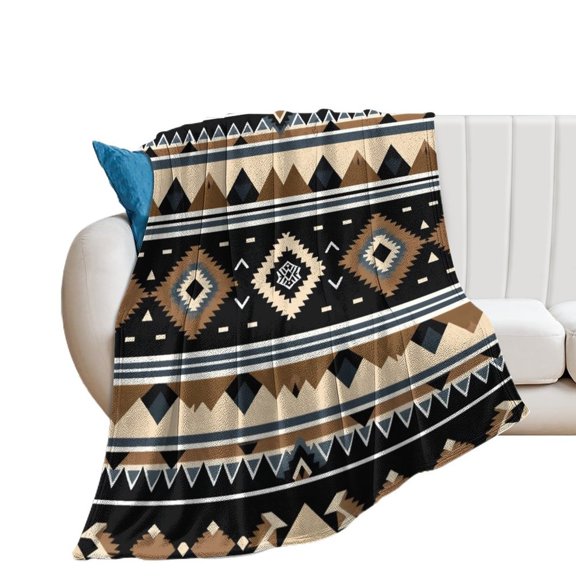 Colorful Geometric Lines Throws Blankets for Sofa Bed Winter Plush Warm Blanket Holiday Gifts