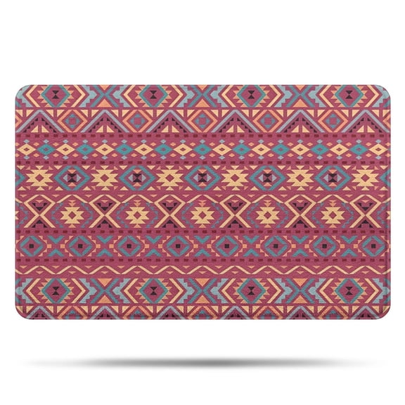 Colorful Geometric Pattern Bathroom Rugs Mat,Non Slip Microfiber Bathroom Rug,Rubber Backing,Soft Bathroom Mats for Bathroom Floor,Tub and Shower,20x32in(50x80cm)