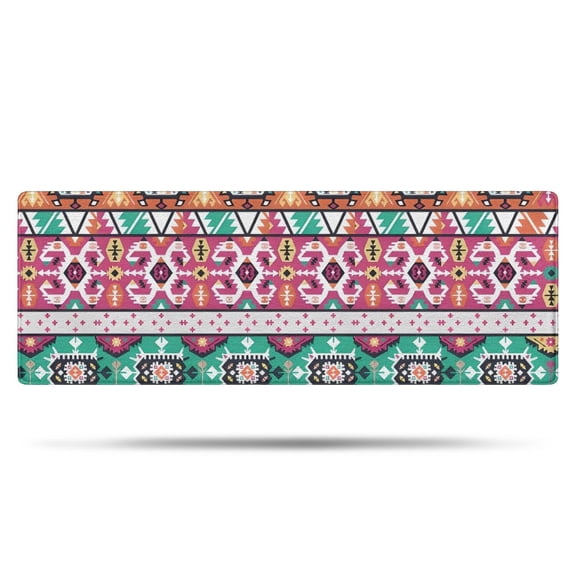 Colorful Geometric Pattern Bathroom Rugs Mat,Non Slip Microfiber Bathroom Rug,Rubber Backing,Soft Bathroom Mats for Bathroom Floor,Tub and Shower,47x17in(120x43cm)