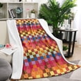 thumbnail image 1 of Colorful Geometric Pattern Blanket,Comfortable Soft Flannel Throw Blanket,All Season,Warm Lightweight Blankets for Sofa Bed Couch Living Room Chair,40"x50", 1 of 4