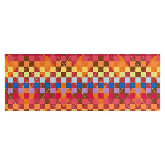 Colorful Geometric Pattern Kitchen Rug Mat,Kitchen Runner Rugs Non Skid Washable,Decorative Kitchen Floor Mats for Kitchen,Sink,Laundry,17"X47"
