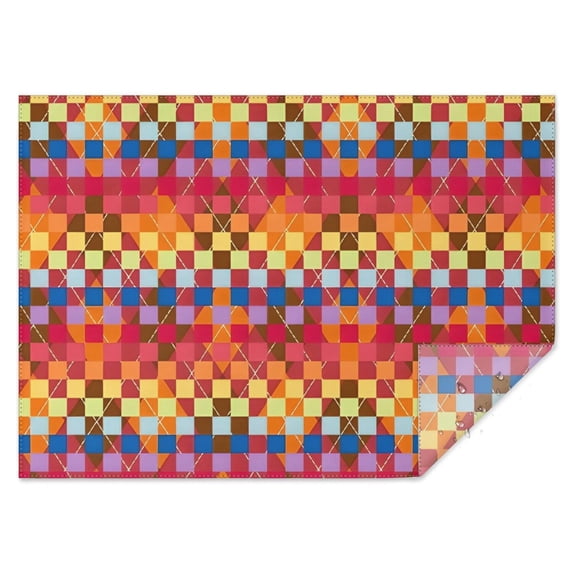 Colorful Geometric Pattern Rectangle Tablecloth 60"x84",Waterproof Polyester Rectangle Table Cloth, Wipeable Spillproof Polyester Tablecloth for Dining, Camping, Indoor and Outdoor
