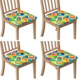 thumbnail image 1 of Colorful Geometric Pattern Seat Covers for Dining Room Chairs Set Of 4,Stretch Printed Washable Chair Seat Cover with Elastic Ties and Button,Removable Waterproof Couch Cushion Covers, 1 of 6