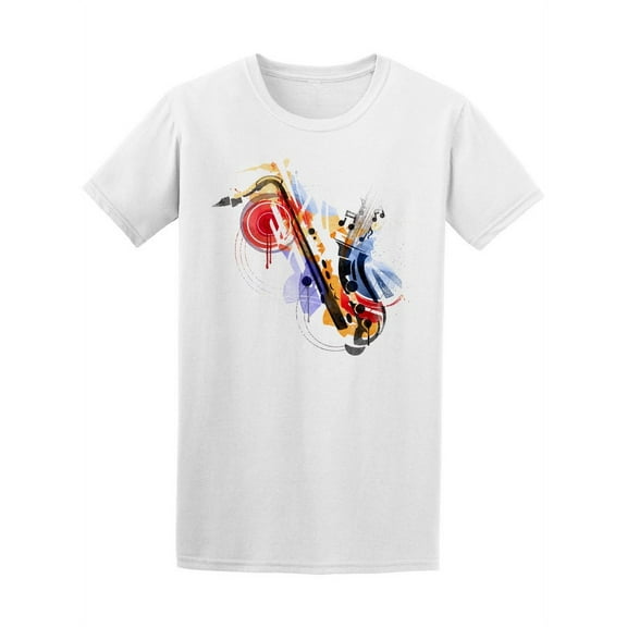 Colorful Geometric Sax  T-Shirt Men -Image by Shutterstock, Male Small