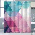 Colorful Geometric Shower Curtain with Pink Blue and Teal Polygonal