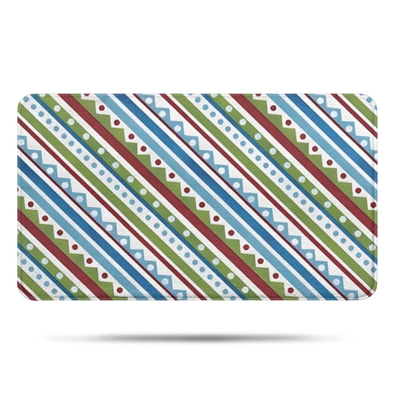 Colorful Geometric Stripe Pattern Bathroom Rugs Mat,Non Slip Microfiber Bathroom Rug,Rubber Backing,Soft Bathroom Mats for Bathroom Floor,Tub and Shower,17x30in(43x75cm)