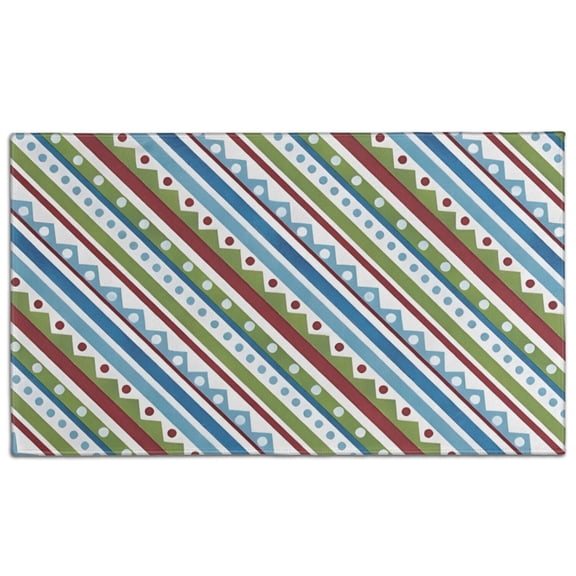 Colorful Geometric Stripe Pattern Door Rugs,Washable Non Slip Door Mats Indoor,Decorative Door Mats,Entry Mat Indoor for Entrance,Bedroom,Kitchen,Bathroom,17"x30"