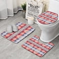 thumbnail image 1 of Colorful Geometric Striped Pattern (9) Bathroom Rugs Sets 3 Piece,Toilet Cover Set,Absorbent Non Slip Bathroom Mats Sets with U-Shaped Contour Rug Toilet Rug Set, 1 of 5