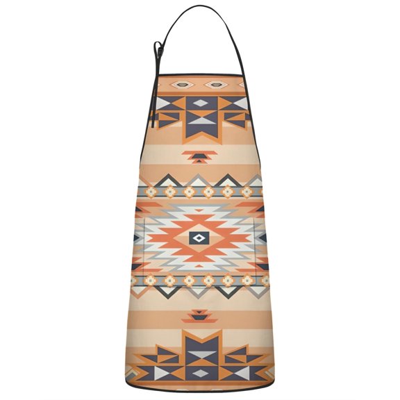Colorful Geometric Striped Pattern Apron-Garden Aprons for Women with Pockets-Cotton Linen Waterproof Kitchen Cooking Gardening Aprons Adjustable for Kitchen,Cooking,BBQ and Salon 33x27 Inch