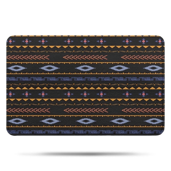 Colorful Geometric Striped Pattern Bathroom Rugs Mat,Non Slip Microfiber Bathroom Rug,Rubber Backing,Soft Bathroom Mats for Bathroom Floor,Tub and Shower,17x27in(43x68cm)