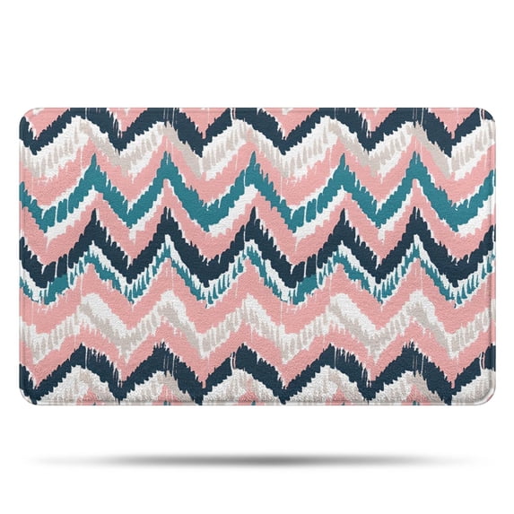 Colorful Geometric Striped Pattern Bathroom Rugs Mat,Non Slip Microfiber Bathroom Rug,Rubber Backing,Soft Bathroom Mats for Bathroom Floor,Tub and Shower,20x32in(50x80cm)