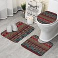thumbnail image 1 of Colorful Geometric Striped Pattern Bathroom Rugs Sets 3 Piece,Toilet Cover Set,Absorbent Non Slip Bathroom Mats Sets with U-Shaped Contour Rug Toilet Rug Set, 1 of 5