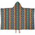 thumbnail image 1 of Colorful Geometric Striped Pattern Hooded Bath Towel，60"x35" for Ages 3 To 12 Kids, Quick Dry Lightweight Soft Microfiber Hood Beach Towel Cover Up for Kids, 1 of 7