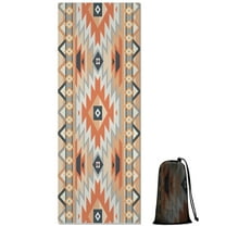 Colorful Geometric Striped Pattern Hot Yoga Mat Towel Non Slip for Hot Yoga - Quick-Drying Yoga Mat Cover with 4 Corner Pockets with Travel Bag - Hot Yoga Towel Non Slip 70"x26"