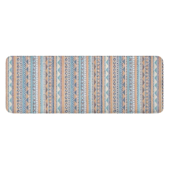 Colorful Geometric Striped Pattern Kitchen Rug Mat,Kitchen Runner Rugs Non Skid Washable,Decorative Kitchen Floor Mats for Kitchen,Sink,Laundry,17"x47.2"