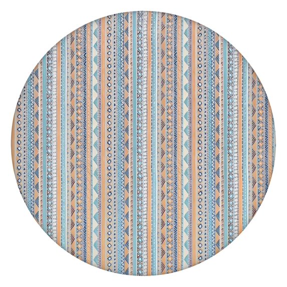 Colorful Geometric Striped Pattern Round Fitted Tablecloth with Elastic Edge,Dining Table Cover Waterproof,Outdoor Round Tablecloth for Camping,Dining,Indoor and Outdoor