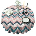 thumbnail image 1 of Colorful Geometric Striped Pattern Round Tablecloth 60"x60",Wrinkle Wipeable Table Cloth for Kitchen Dining Room Picnic Patio Party, 1 of 6