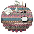 thumbnail image 1 of Colorful Geometric Striped Pattern Round Tablecloth 60"x60",Wrinkle Wipeable Table Cloth for Kitchen Dining Room Picnic Patio Party, 1 of 6