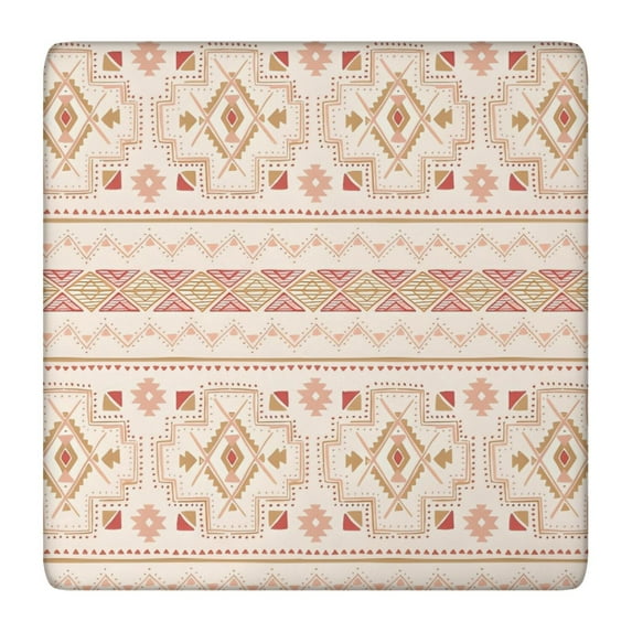 Colorful Geometric Striped Pattern Square Fitted Tablecloth with Elastic Edge,Square Table Cover,Washable Elastic Table Cover for Home Kitchen Party Decor 36"x36"