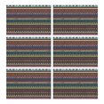 thumbnail image 1 of Colorful Geometric Striped Pattern Summer Placemats Table Placemats Set Of 6-Linen Kitchen Washable Placemats Table Mats 11.8"x17.7" Non-Slip Heat Resistant, 1 of 5