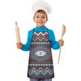 thumbnail image 1 of Colorful Geometric Triangle Chevron Pattern Kids Aprons for Girls and Boys,Adjustable Neck Strap Toddler Aprons for Kids Cooking Baking, 1 of 6