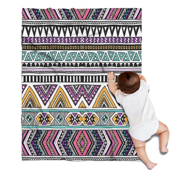 Colorful Geometric Triangle Diamond Pattern Blanket,Comfortable Soft Flannel Throw Blanket,All Season,Warm Lightweight Blankets for Sofa Bed Couch Living Room Chair,30"x40"
