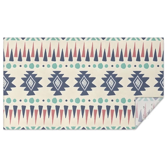 Colorful Geometric Triangle Diamond Pattern Rectangle Tablecloth 60"x102",Waterproof Polyester Rectangle Table Cloth, Wipeable Spillproof Polyester Tablecloth for Dining, Camping, Indoor and Outdoor