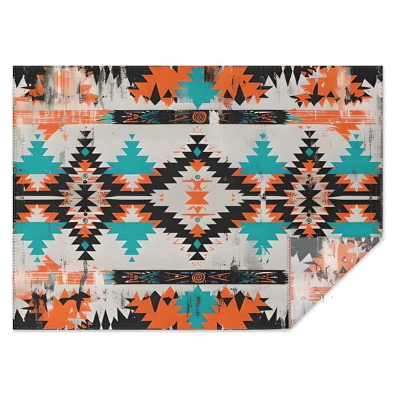 Colorful Geometric Triangle Diamond Pattern Rectangle Tablecloth 60"x84",Waterproof Polyester Rectangle Table Cloth, Wipeable Spillproof Polyester Tablecloth for Dining, Camping, Indoor and Outdoor