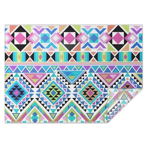 Colorful Geometric Triangle Diamond Pattern Rectangle Tablecloth 60"x84",Waterproof Polyester Rectangle Table Cloth, Wipeable Spillproof Polyester Tablecloth for Dining, Camping, Indoor and Outdoor
