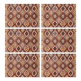thumbnail image 1 of Colorful Geometric Triangle Diamond Pattern Summer Placemats Table Placemats Set Of 6-Linen Kitchen Washable Placemats Table Mats 11.8"x17.7" Non-Slip Heat Resistant, 1 of 5