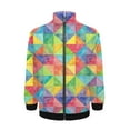thumbnail image 1 of Colorful Geometric Triangle Pattern Jacket Men's Street Cool Long Sleeves Coat Personality Tops Oversized Zipper Jackets Male Clothes, 1 of 7