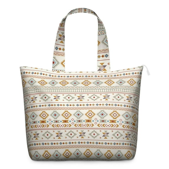 Colorful Geometric Weekender Bag, Lightweight Travel Tote with Secure Zipper & Reinforced Handles, Artistic for Women on the Go
