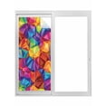 thumbnail image 1 of Colorful Geometric Window Privacy Film, Modern Rainbow Ombre Abstract Art Static Cling UV Sun Blocking Tint Film Heat Control Windows Films for Bedroom Bathroom, Window Stickers 35.4"x78.7", 1 of 7