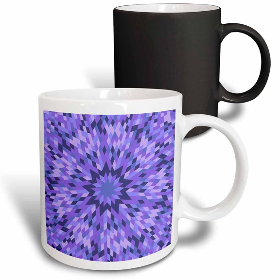 3drose, Colorful Geometrical Dynamic Tiled Pattern Mosaic Background Design, 11oz Magic Transforming Mug