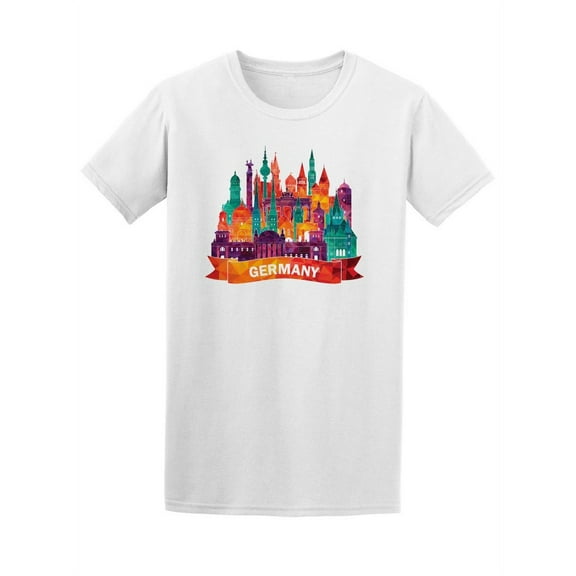 Colorful Germany Skyline T-Shirt Men -Image by Shutterstock, Male Medium
