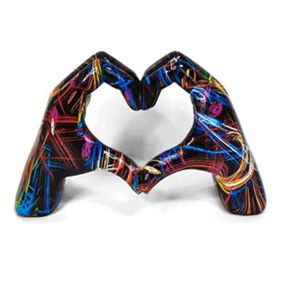 Colorful Gesture Decoration, Love Finger Statue Modern, Modern Art Sculpture Personalized Finger Home Decoration, B