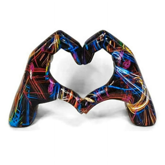 Colorful Gesture Decoration, Love Finger Statue Modern, Modern Art Sculpture Personalized Finger Home Decoration, B