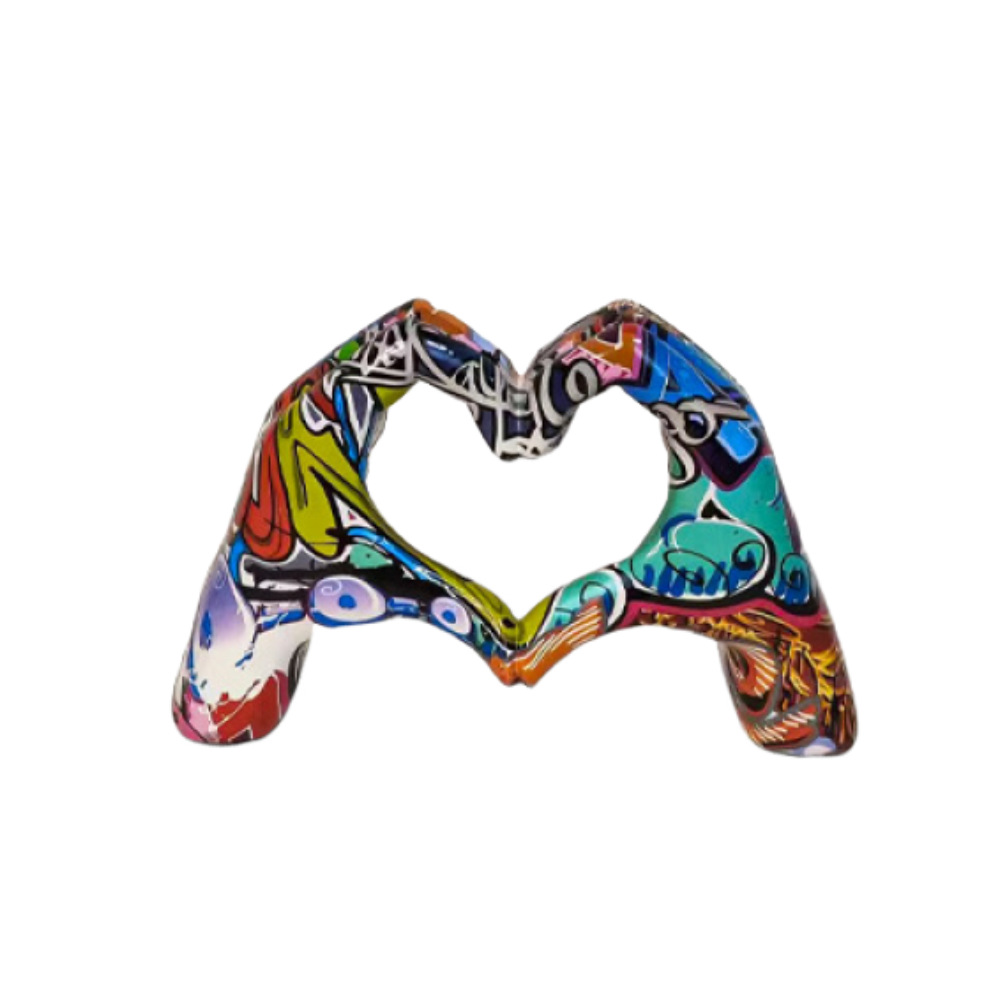 Colorful Gesture Statue, Love Statue, Love Gesture Sculpture, Colorful