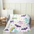 thumbnail image 1 of Colorful Ghost Throw Blanket Throw 50x60 Happy Halloween Cute Bat Animal Flannel Blanket for Kids Boys Girls Teens Cartoon Rainbow Gradient Stars Graffiti Fleece Blanket for Party Sofa, 1 of 6