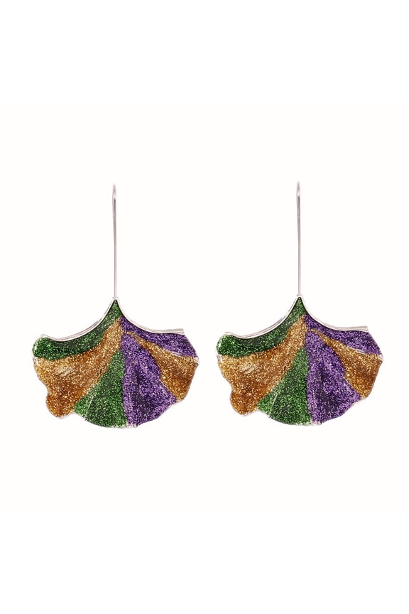 Colorful Ginkgo Leaf Shape Dangle Earrings For Women Exaggerated Geometric Statement Jewelry Pendientes