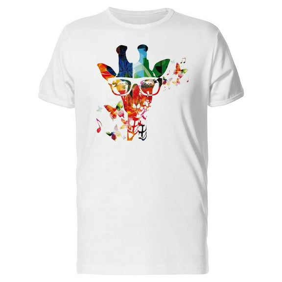 Colorful Giraffe Butterflies T-Shirt Men -Image by Shutterstock, Male 4X-Large