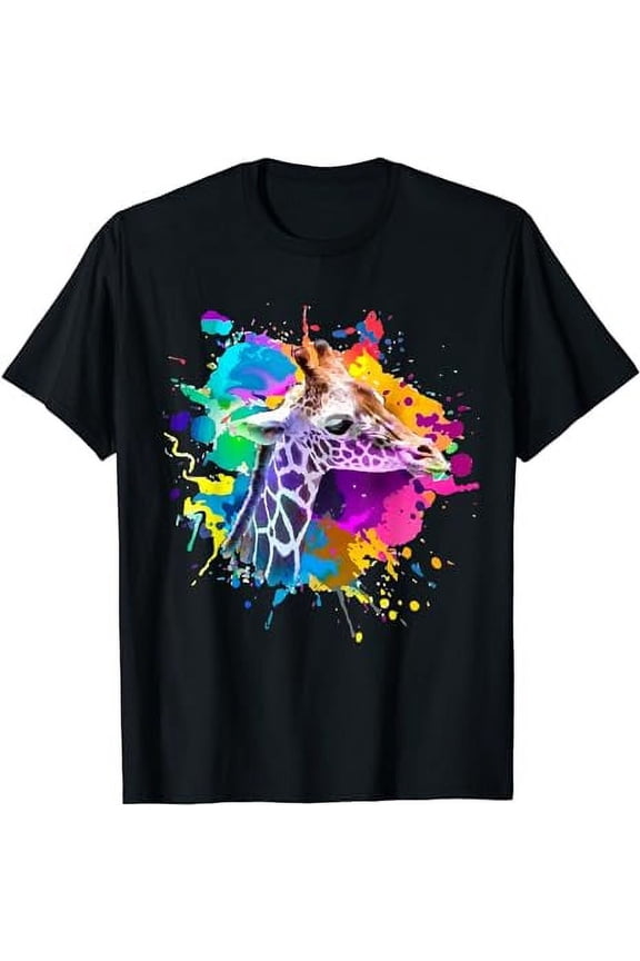 Colorful Giraffe Graphic Cute Giraffe cool Animal lover T-Shirt