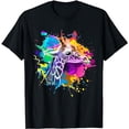 thumbnail image 1 of Colorful Giraffe Graphic Cute Giraffe cool Animal lover T-Shirt, 1 of 5