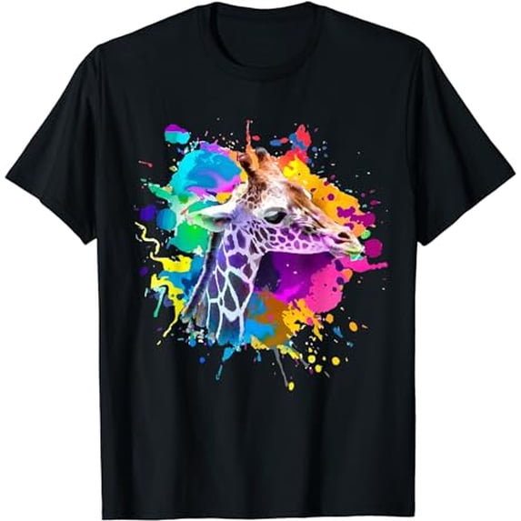 Colorful Giraffe Graphic Cute Giraffe cool Animal lover T-Shirt
