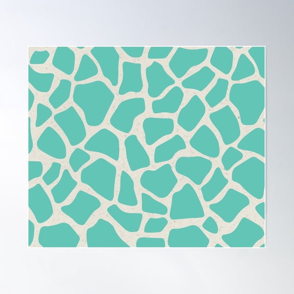 Colorful Giraffe Skin Pattern- Mint Poster Wall Art, Modern Wall Decor For Living Room Bedroom, 12x18 UNFRAMED