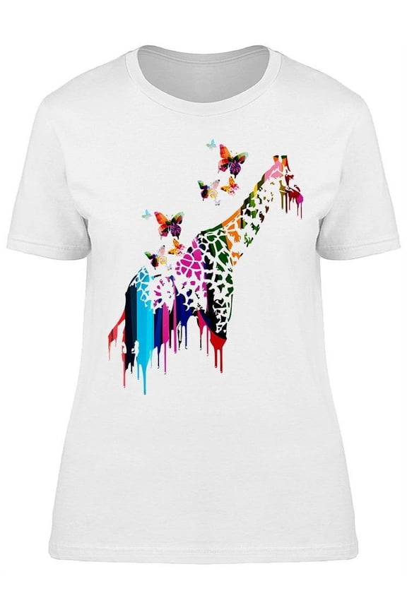 Colorful Giraffe T-Shirt Women -Image by Shutterstock, Female Medium